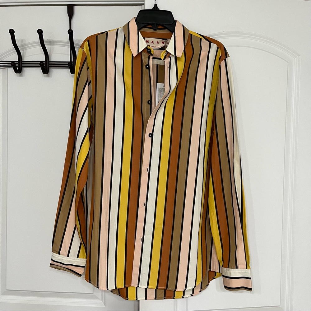 BRAND NEW MARNI STRIPED BUTTON-DOWN SHIRT SIZE 42, US SIZE 6